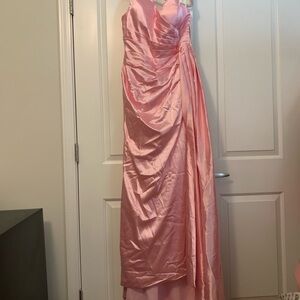 Elegant Pink One Shoulder Dress